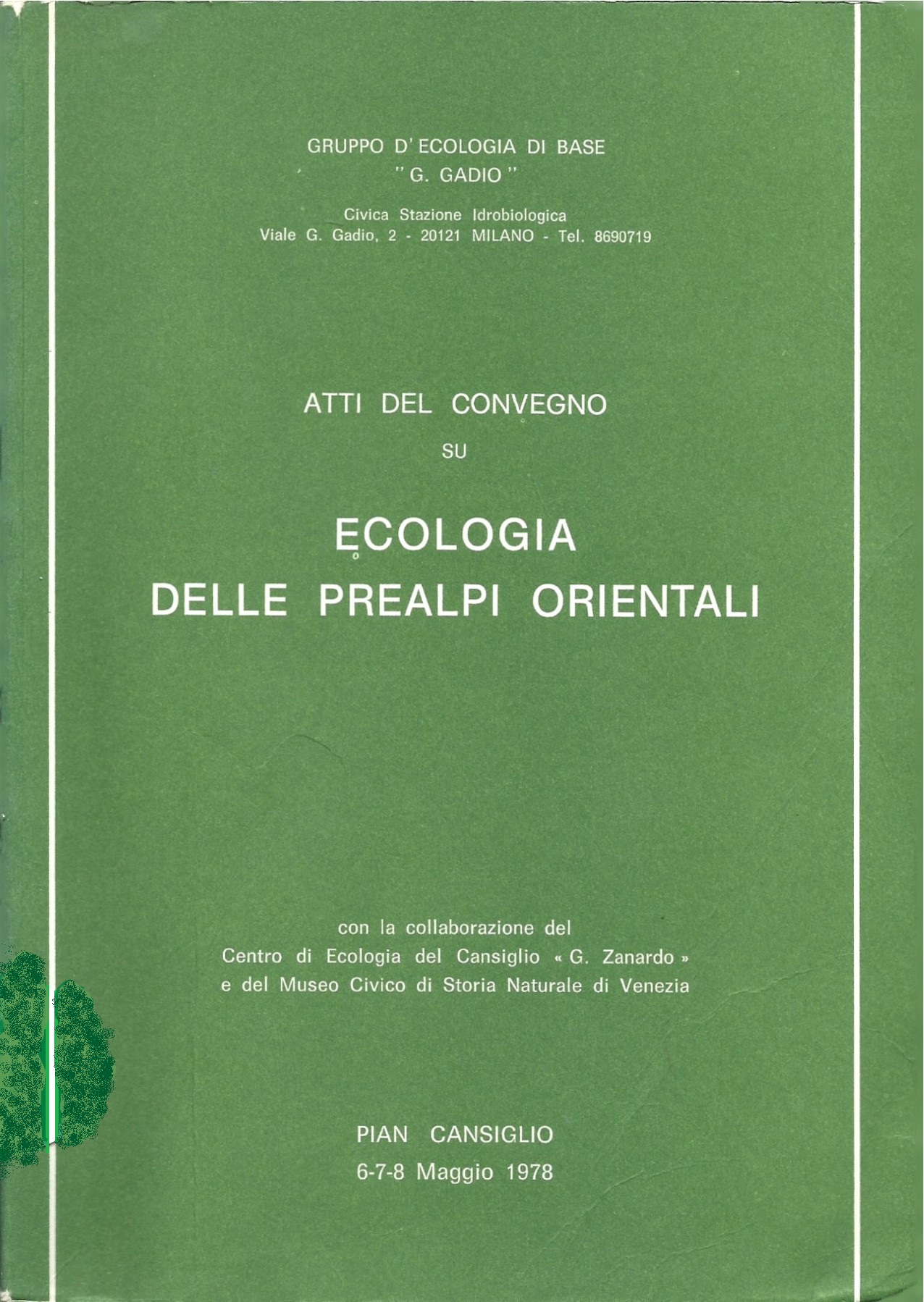 Copertina di Atti del Convegno su Ecologia delle Prealpi Orientali